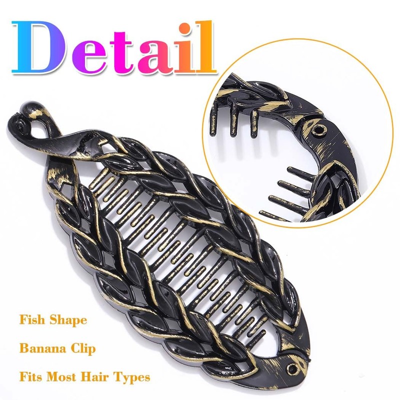 Pecieco 3 Pcs Banana Clips for women 5.5 Inch Large