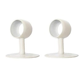 NELXULAS Stainless Steel Heavy Duty Closet Rod,Curtain Rod End Supports Socket, Flange Rod Holder Closet Pole with Matching Screws (2 INCH, White)