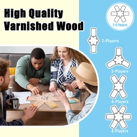 Original Marble Board Game Set, Portable Wooden Tabletop Game with 30 Marbles and 7 Dice for Family Party Nights (2-6 Players)