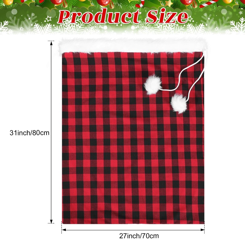 Shappy Large Christmas Santa Gift Sack with Cord Drawstring, Red