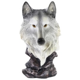 ICE ARMOR 11" H Wolf Head Bust Figurine Statue Sculpture Ornament Decoration Home/Room Decor Ideas for Housewarming, Holidays and Birthdays Great Collectible Addition
