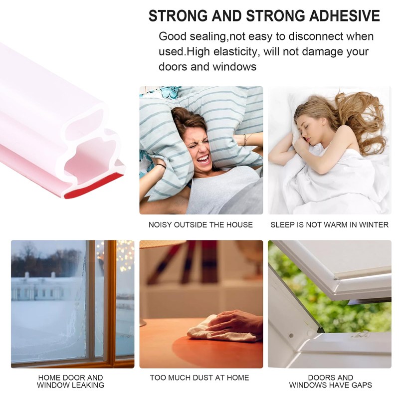 Door Weather Stripping Seal Strip - Self-Adhesive Rubber Soundproofing Weatherstrip