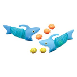 Melissa & Doug Sunny Patch Poolspielzeug Fischjagd mit dem Hai (Poolspielzeug, 2 Netze, 6 Fischbleigewichte zum Fangen)