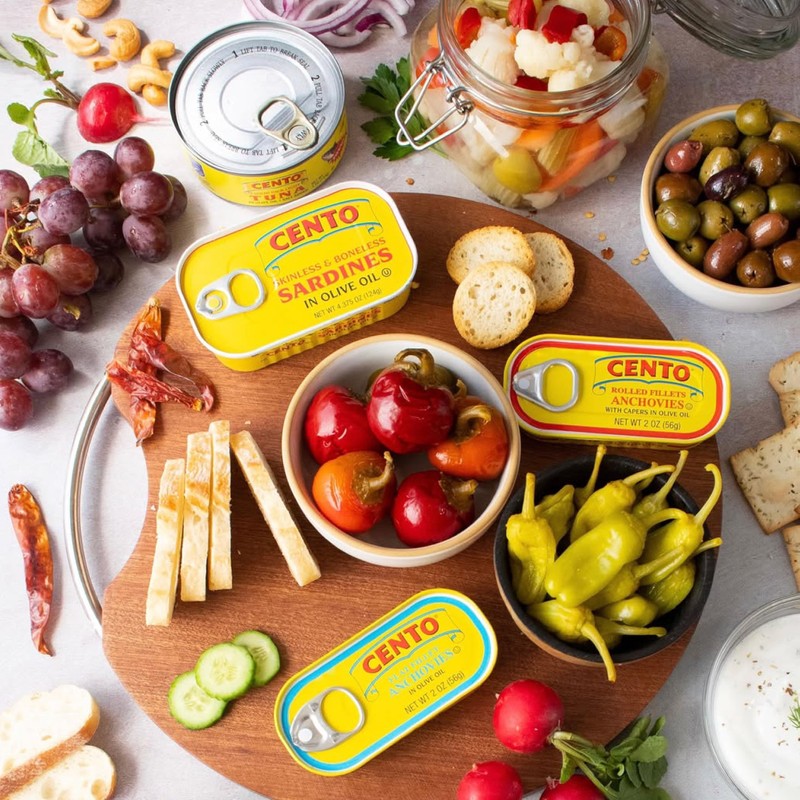 Cento Flat Fillet Anchovies in Olive Oil, 2 Oz, Firm,