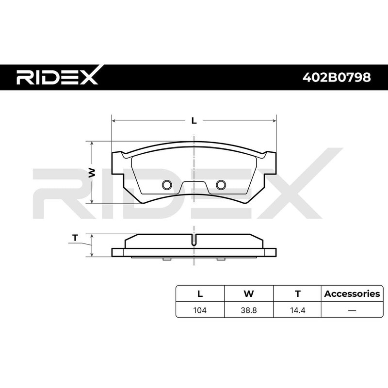 RIDEX Brake Pads Set Brake Blocks Brake Stones Set Rear