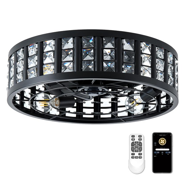 Esiovco Fandelier Ceiling Fan With Light,20" Caged Ceiling Fan With