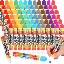 Crtiin 72 Pack Mixed Colors Set of Bingo Daubers Dot Markers Supplies in 12 Colors Art Markers Paint Craft for Art and Crafts Painting Supplies Drawing Coloring