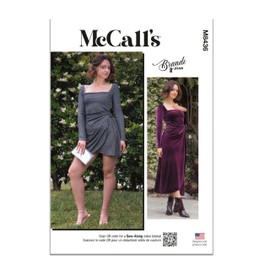 McCall's Misses Knit Wrap Dress in Two Lengths Sewing Pattern Kit by Brandi Joan, Design Code M8436, Sizes 16-18-20-22-24