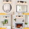 Spiglamm 4-Lights Black and Gold Bathroom Vanity Light, Modern Bathroom