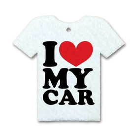 I Love My Car | T-Shirt Shaped | REUSABLE Double Sided Car Air Freshener