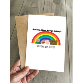Rainbow Birthday Card - Retro Kids TV Show 70s 80s 90s Birthday Card Cult Classic Children's TV