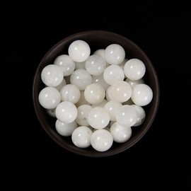 6mm 128pcs Natural White Moonstone Smooth Round Genuine Real Stone Gemstone DIY Beads for Jewelry Making