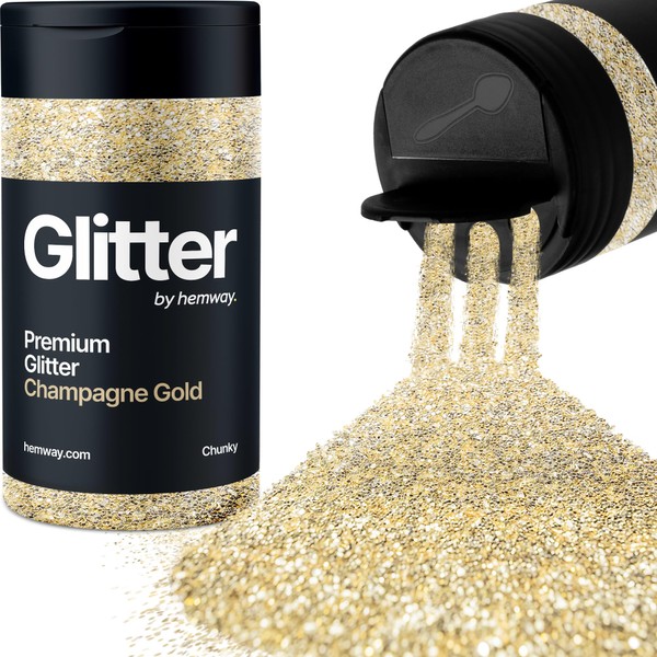 Hemway Premium Glitter Shaker - Champagne Gold | Chunky Metallic