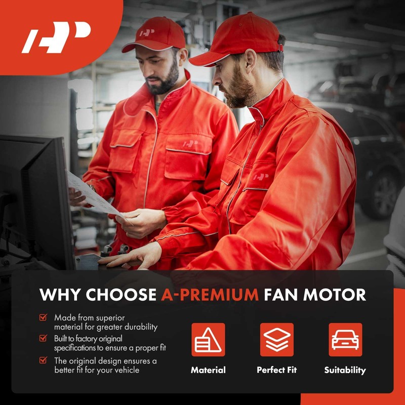 A-Premium Radiator Fan Motor Compatible with Lexus GS460 2008-2011, LS460