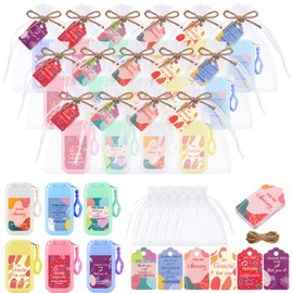 Frienda 72 Pcs/ 24 Set Mini Hand Sanitizer Spray Keychain Gift Bulk Portable Mist Thank You Travel Size Hand Sanitizer Employee Appreciation Gift for Back to School Classroom Teacher Staff (Pastel)