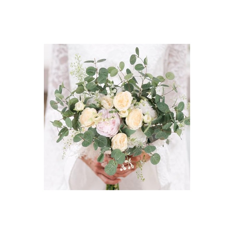5 Tallos de Eucalipto Artificial, 60 cm Ramas Artificiales Decoracion,