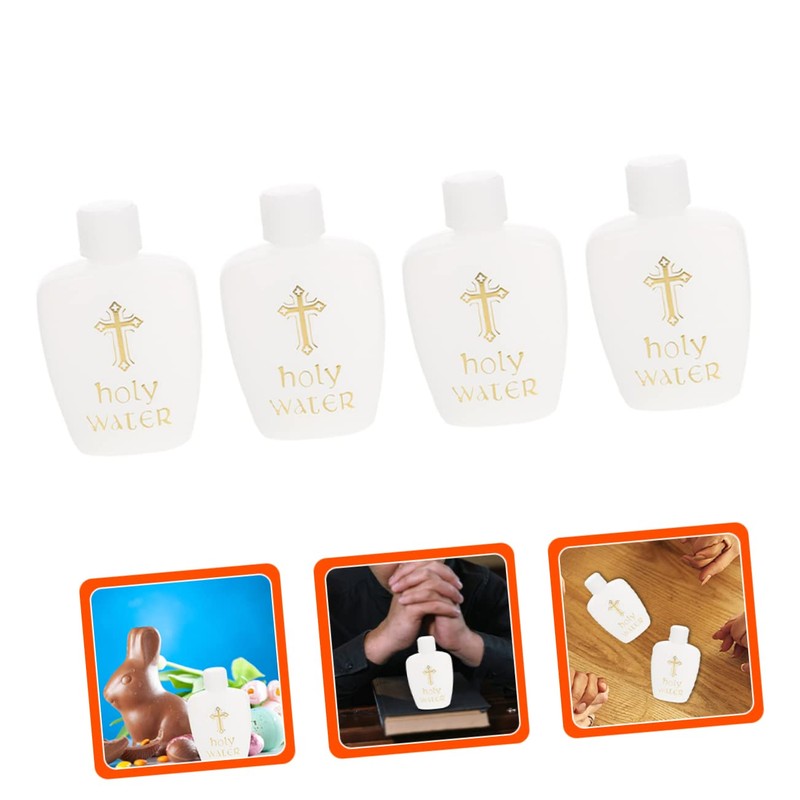 iplusmile 4pcs Holy Water Bottles Refillable Tiny Water Containers for