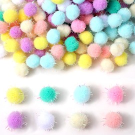 240 Pcs Mini Pompoms for Crafting Assorted Pompoms, Colorful Portable Fluffy Pom Poms Balls Multicolor Fuzzy Craft Small Poms Ball for DIY Creative Art Crafts Home Making Decorations Kids