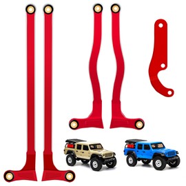 McCue RC Praying Mantis Link Tucked Inward Links High Clearance Links for Axial 1/24 SCX24 Gladiator AXI00005 RC Crawler Upgrade Parts - 5 PCS (Red)