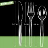 Zcaukya Clear Plastic Silverware Set, 300 Count