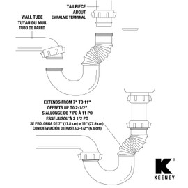 Plumb Pak PP812-50 Flex 'N Fix J Bend, 1-1/2" or 1-1/4" inlet , White