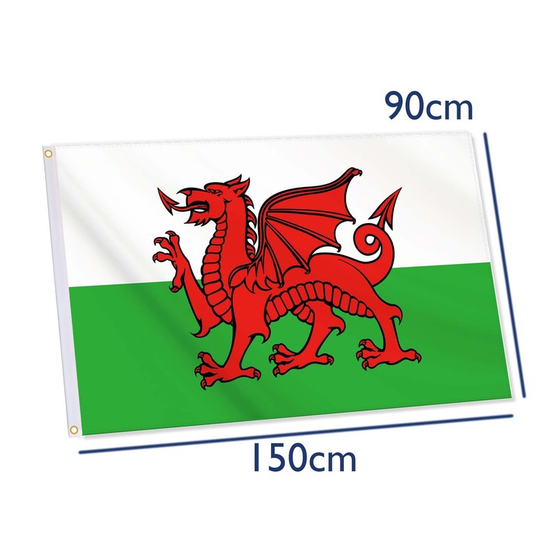 Welsh Flag,Big 3x5 FT Wales Dragon Flag,36x60 Inch Large Digitial