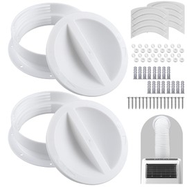 Innconee 2 Set White Dual Size Wall Mount Connector for Portable Ac Vent Ac Exhaust Hose Coupler for 6 and 6.5 Inches Hose Accessories Plug