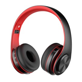 Viwind Wireless Headphones Bluetooth 5.0 Over Ear Headphoens with Mic,Wired Headphones FM Radio&Micro SD/TF Card Supported,Hi-Fi Stereo &Comfortable Protein Earpads for TV MP3 Smartphones-Red