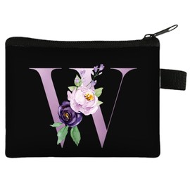 FAVORTALK Small Purse for Girls Soft Coin Pouch with Zipper Mini Coin Bags Portable Coin Purse with Zipper for Women Coin Wallet Black Change Pouch for Credit Cards Keys Cash Initial Purses - 43425