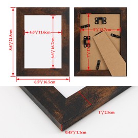 Vasemouh Picture Frames 13 x 18 cm Set of 6 in Various Colours for Wall and Table Display