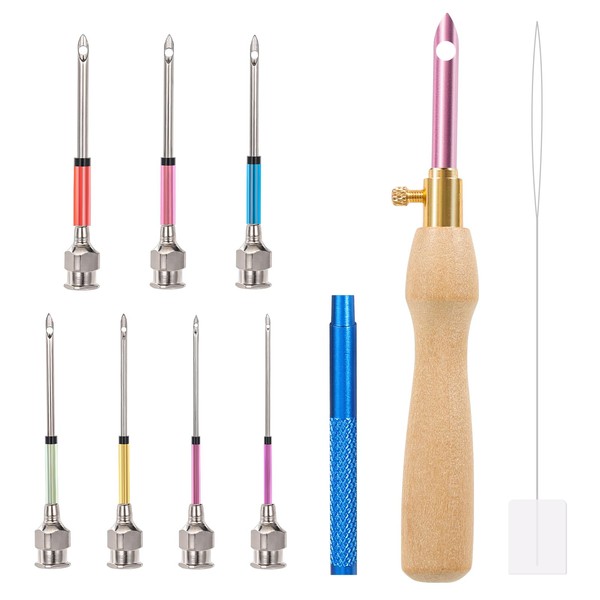 JSRQT 10Pcs Punch Needle Kit, Adjustable Punch Needles Embroidery Pen