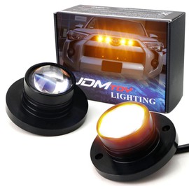 iJDMTOY Pair 12-Chipset High Power LED Surface Flush Mount Spot Light Kit Compatible with Jeep Truck SUV 4x4 Side Markers, DRL/Driving Lights, Solid Amber Color