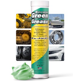 Ultra Heavy Duty Green Grease Tube (14oz - 1 Pack) - NLGI 2, High Temp, Waterproof Marine Grade, Rust Resistant Wheel Bearing Lubricant for Grease Gun - Marine, Auto, Farm & Home Use - American Made