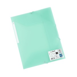 Viquel - Large Capacity Plastic 3 Flap Folder - A4 File Box with ID Label - Translucent Green