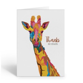 Stonehouse Collection | Artistic Giraffe Note Cards | Colorful Wildlife Greeting Cards | 10 Card in a Pack |4.25 x 5.5 (Giraffe)