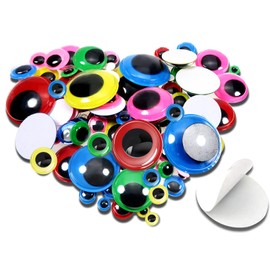 TOAOB 100pcs Wiggle Googly Eyes Self Adhesive for Craft Sticker Eyes 6mm to 35mm Assorted Colors Round Plastic Crafts Eyes for DIY Arts Crafts Scrapbooking