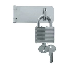 Liberty Hardware B31200G-ZP  3 1/2" Hasp W/ Padlock Zinc Plated