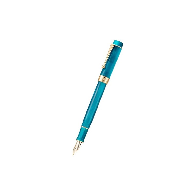 Jinhao 100 Pluma estilográfica estilo clásico azul pavo real, acrílico,