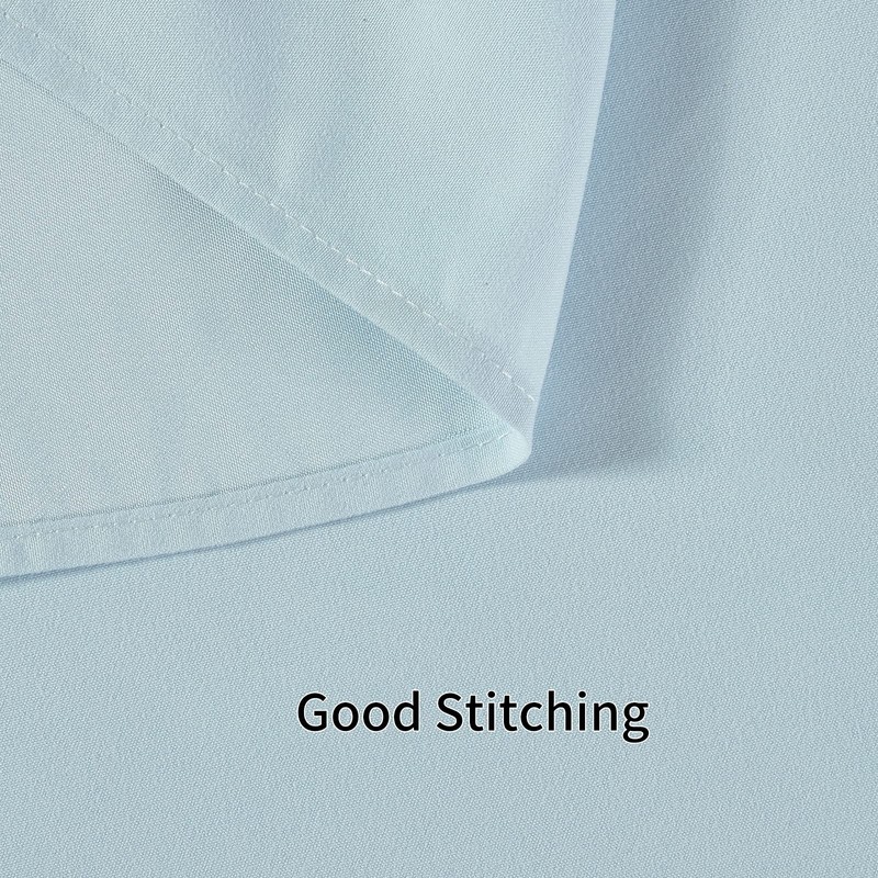 YOSTEV Light Blue Ruffle Shower Curtain Farmhouse Fabric Cloth Shower