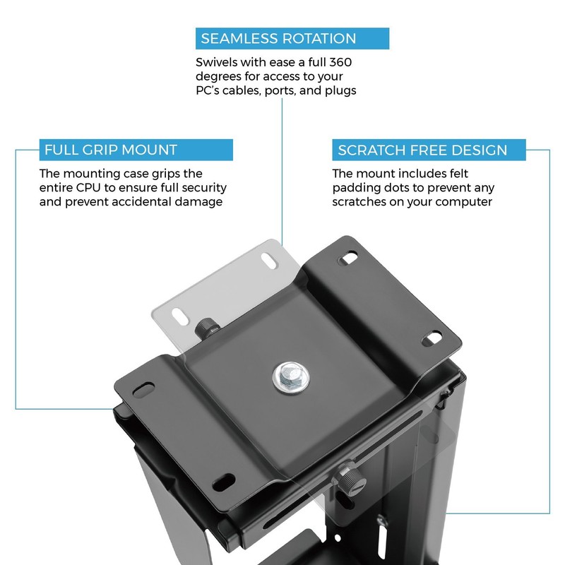 HumanCentric Adjustable Under Desk Computer Mount and Wall Mount, CPU