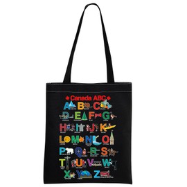 Canada Tote Bag Canada State Gift Canada Keepsake Gift Canada Eco Tote Bag Canada Shopping Bag (Black CA)