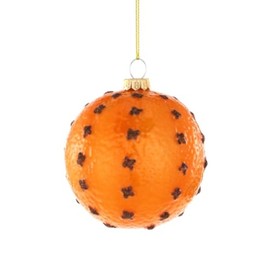 Cody Foster & Co Orange Pomander Blown Glass Hanging Ornament GO-9399