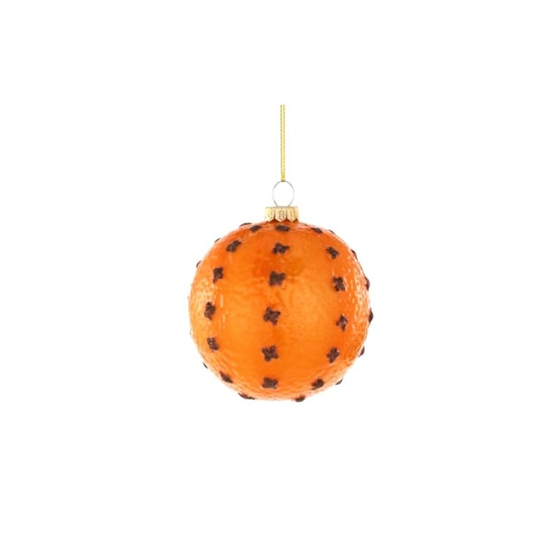 Cody Foster & Co Orange Pomander Blown Glass Hanging Ornament