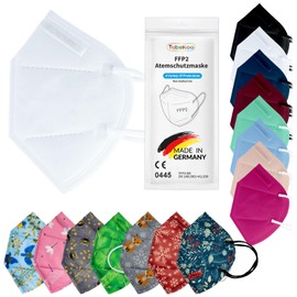 TubeRoo FFP2 Mask, White, Pack of 5 Masks from Germany, Made in Germany, Soft Round Ear Loop Bands, Respirator Mask, Mouth Guard, Protective Mask, Dust Mask, Fine Dust Mask, Allergy Pollen