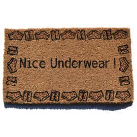 Imports Decor Decorated Coir Doormat, Nice Underwear, 18-Inch by 30-Inch