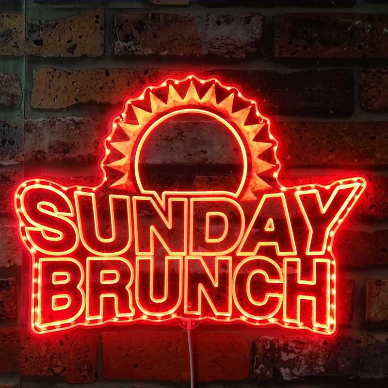 ADVPRO Sunday Brunch Breakfast Lunch RGB Dynamic Glam LED Sign