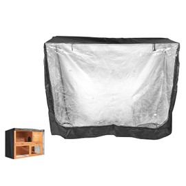 Universal Rabbit Hutch Cover, Waterproof Rabbit Cage Dust Cover Double Hutch Cover for Rubbits, Cats, Hamster, Kitten, Pets-Gray 122 * 50 * 105cm