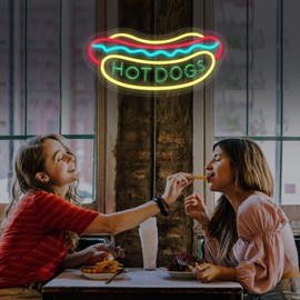 HOTDOGS Neon Sign for Wall Decor, Wedding Decorations LED Neon Light for Bed Room,Living Room,Wall Decoration With Dimmer Neon Light Night Home Decor Christmas Wedding Birthday Gift