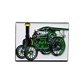 Metal Enamel Pin Badge Steam Traction Engine Showman Green