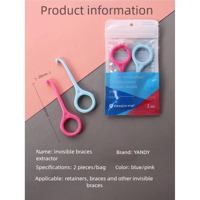 YANDY Clear Aligner Removal Tool,Invisible Removable Braces, Brackets,Denture,Retainer Remover Key,Grade